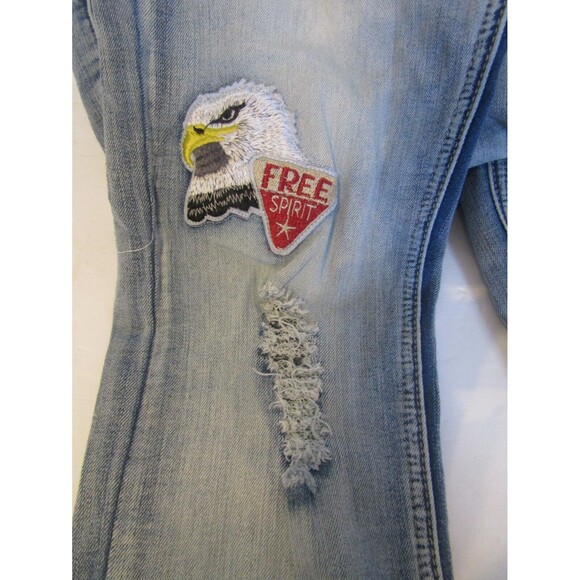 Ban Jara Jeans Skinny Leg Patches Distressed Denim Womens Size 27 6 - Picture 10 of 12